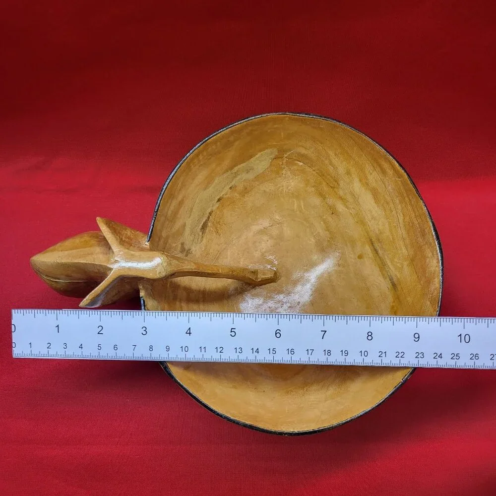 Vintage Wooden Handmade Elephant Bowl Dish Wood Carving